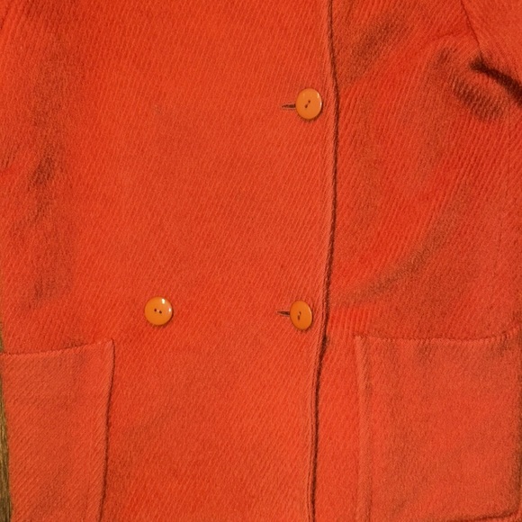 Authentic Vintage Salvatore Ferragamo Burnt Orange Wool & Mohair Italian Peacoat - Picture 6 of 12